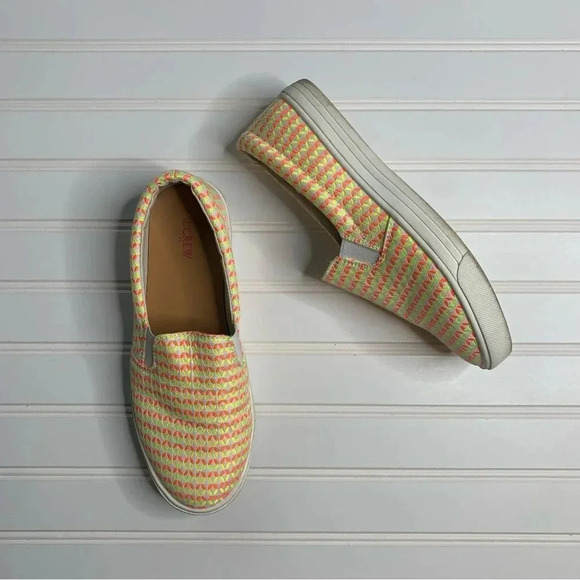 J. Crew Neon Geometric Slip On Sneakers - Picture 8 of 9